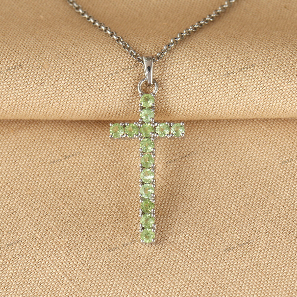 Swiss Blue Topaz Cross Pendant: Sterling Silver Multi-Gemstone