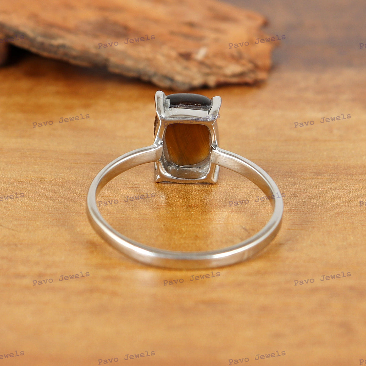 Sterling Silver Tiger Eye Ring, Unique Women's Statement Ring Jewelry