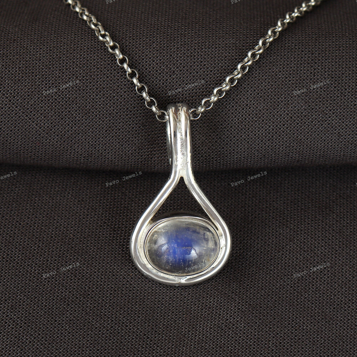 Rainbow Moonstone Pendant, 925 Sterling Silver, Handmade Jewelry Gift