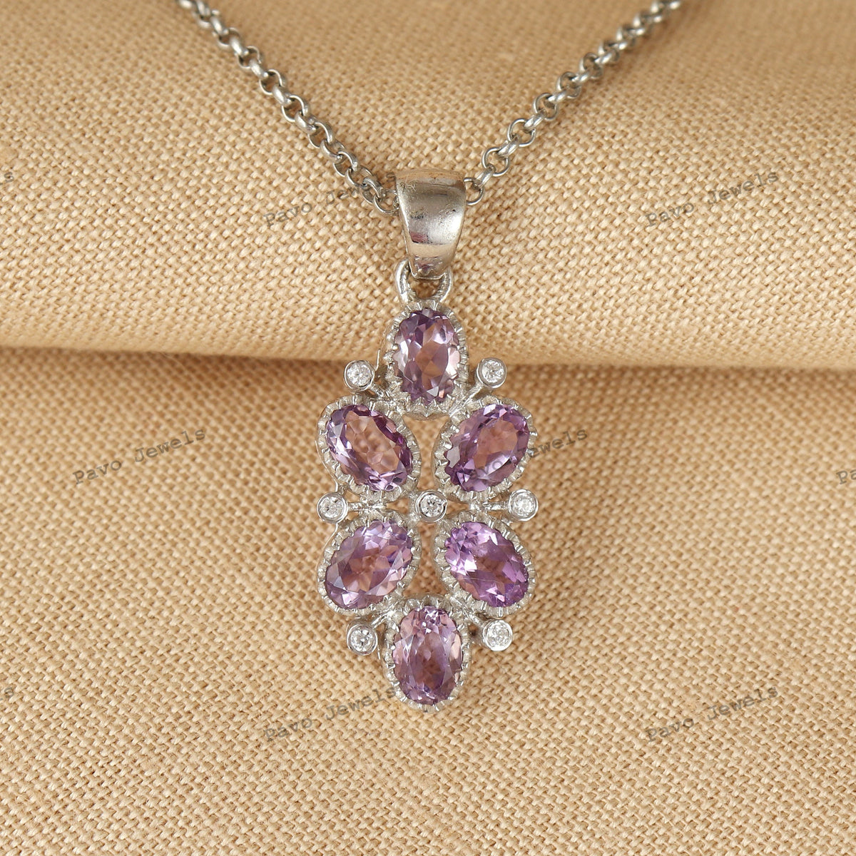 Amethyst Sterling Silver Pendant, Handmade Gemstone Necklace, February Birthstone Jewelry
