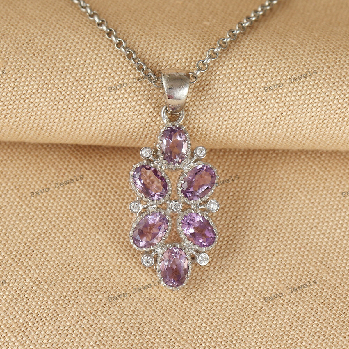 Amethyst Sterling Silver Pendant, Handmade Gemstone Necklace, February Birthstone Jewelry