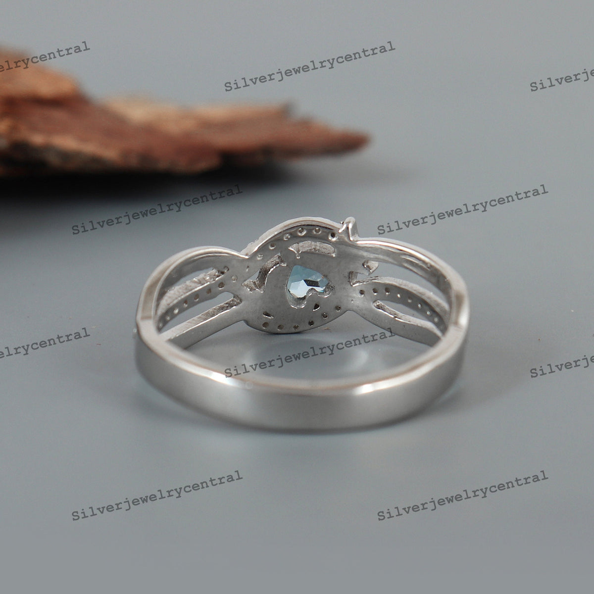 Swiss Blue Topaz Ring, 925 Sterling Silver, December Birthstone, Christmas