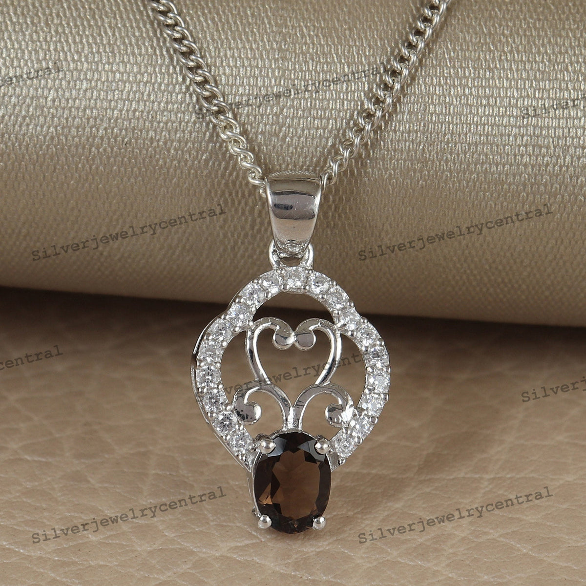 Handmade Smoky Quartz Pendant: Silver Solitaire Everyday Necklace