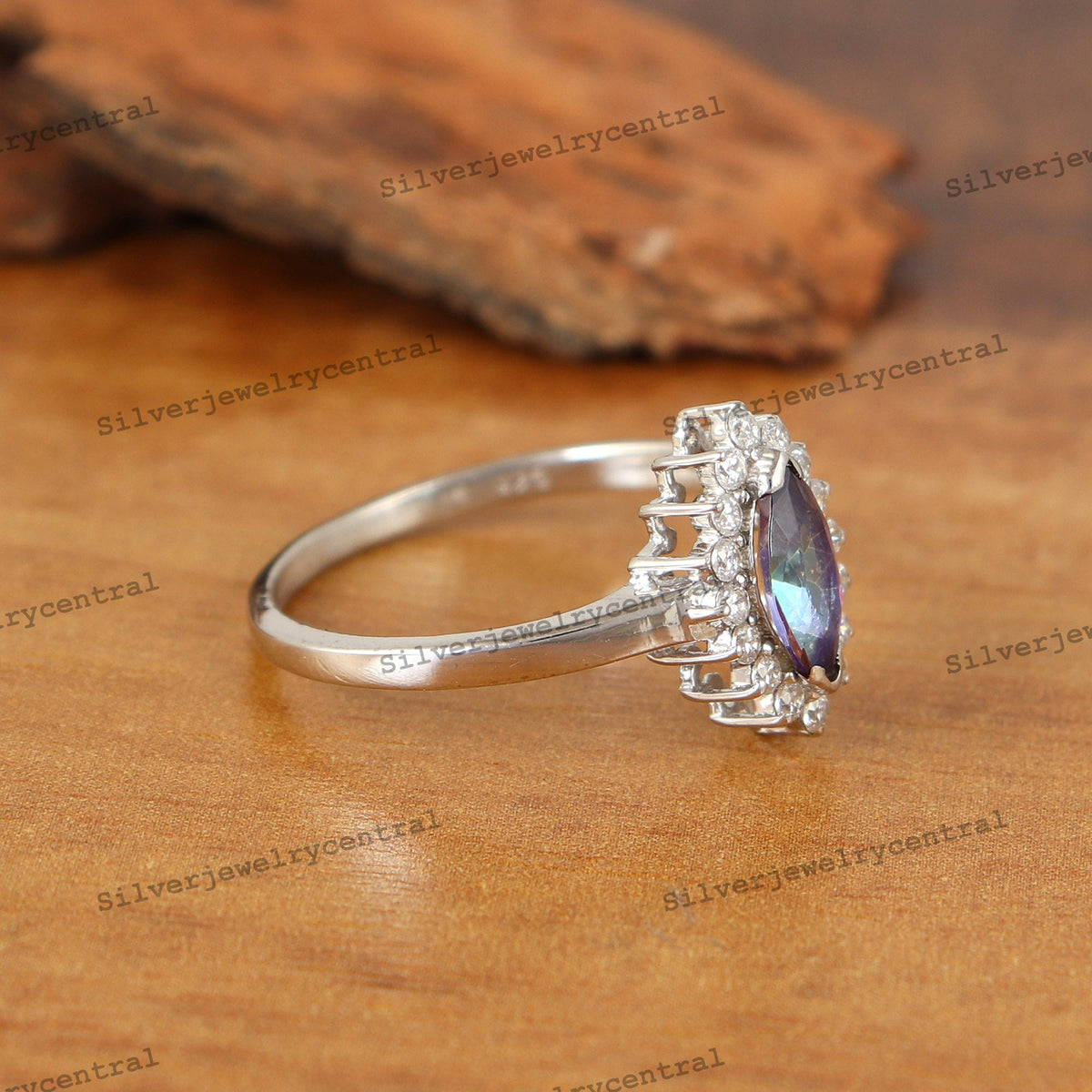 Mystic Topaz Sterling Silver Ring, Handmade Gemstone Jewelry, Christmas Gifts