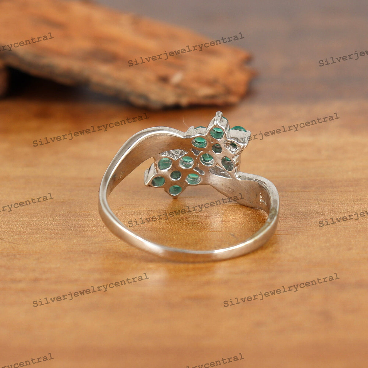 Green Onyx Statement Ring: 925 Silver Handmade Ring Boho Gift