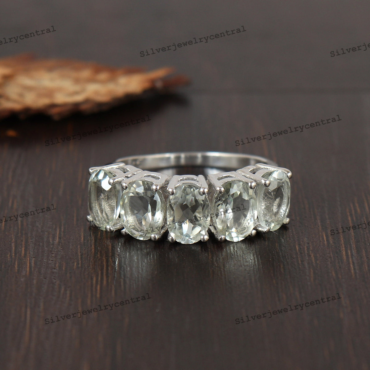 Green Amethyst Sterling Silver Ring, Oval Cut, February Birthstone, Handmade Gemstone Gift