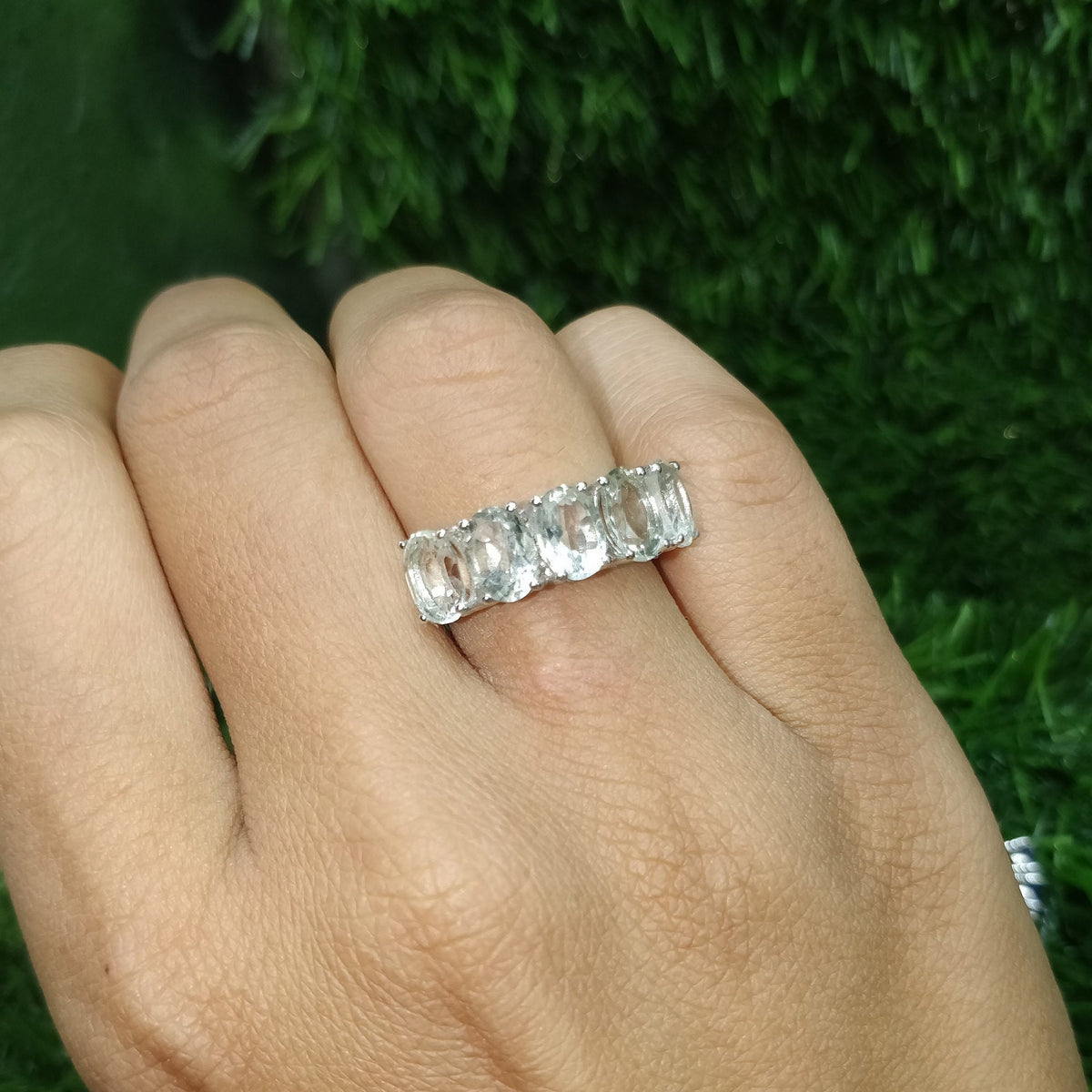 Green Amethyst Sterling Silver Ring, Oval Cut, February Birthstone, Handmade Gemstone Gift