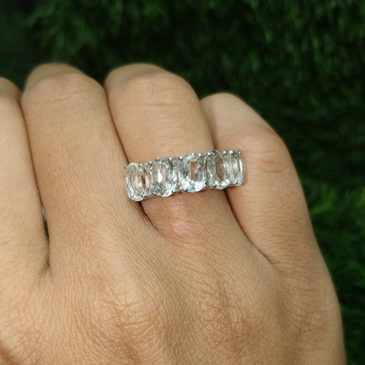 Green Amethyst Sterling Silver Ring, Oval Cut, February Birthstone, Handmade Gemstone Gift