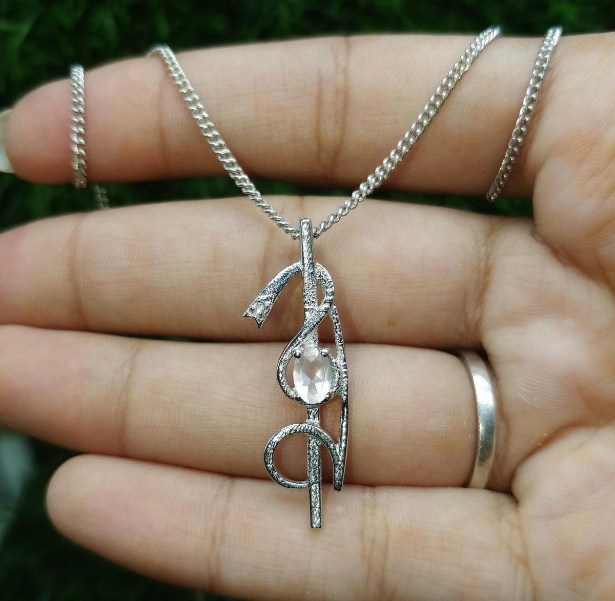 Rose Quartz Pendant-925 Sterling Silver Pendant-Rose Quartz Designer Pendant-January Birthstone Pendant-Handmade Pendant-Wedding Gift Her