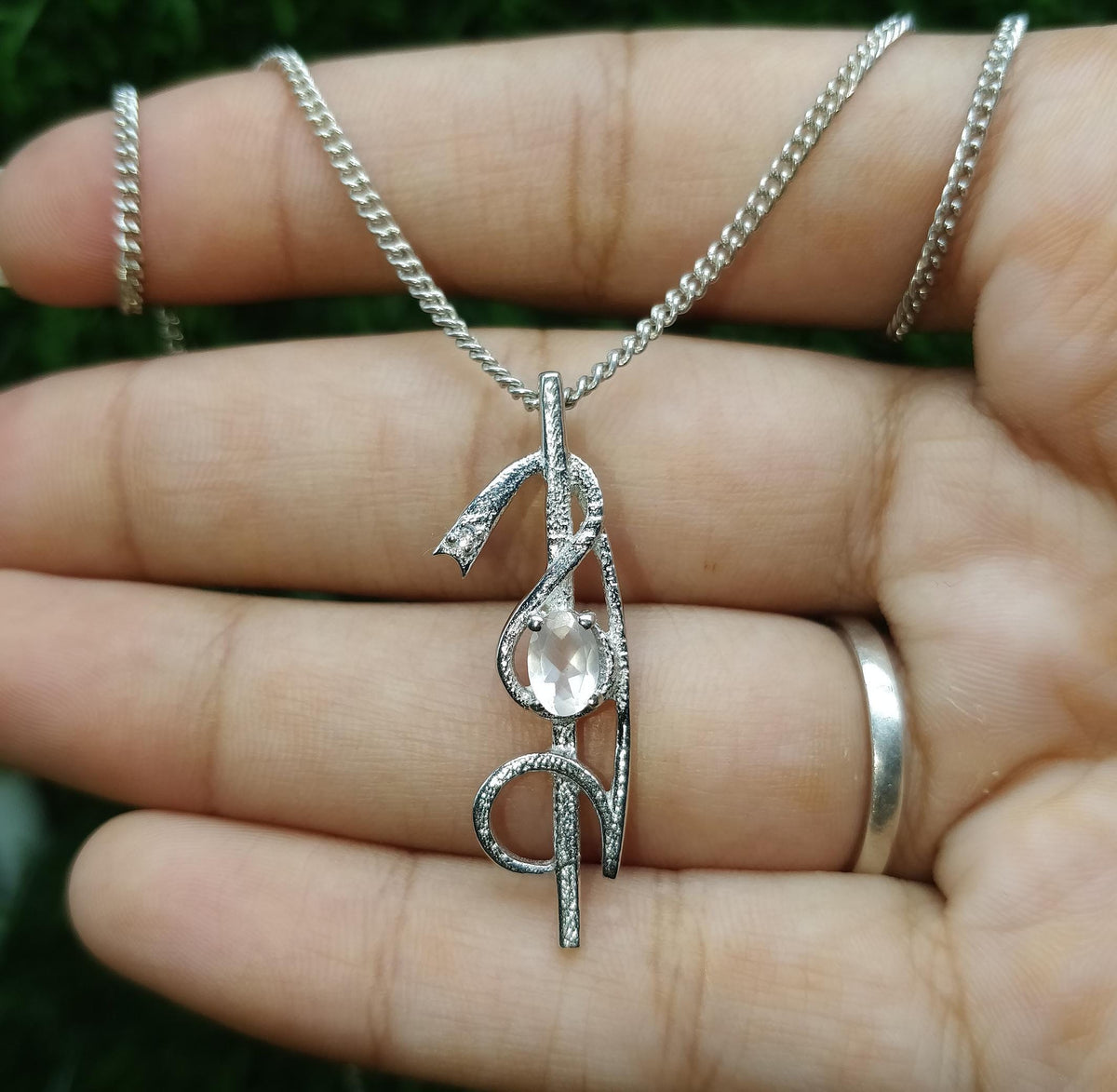 Rose Quartz Pendant-925 Sterling Silver Pendant-Rose Quartz Designer Pendant-January Birthstone Pendant-Handmade Pendant-Wedding Gift Her