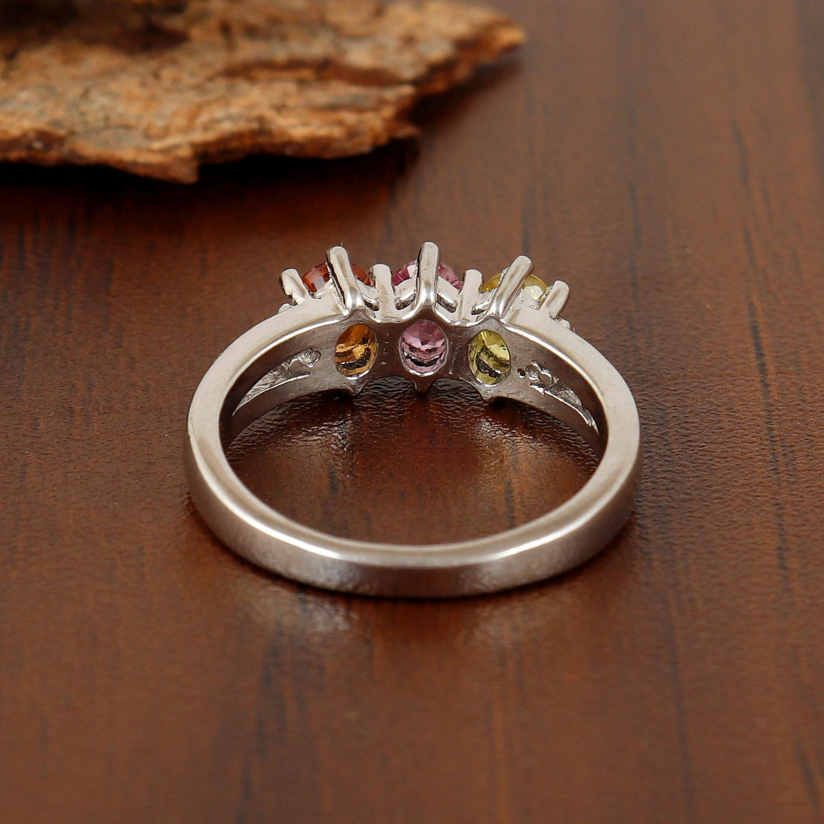 Natural Multi Sapphire Ring-925 Sterling Silver-September Birthstone Jewelry-Sapphire Jewelry