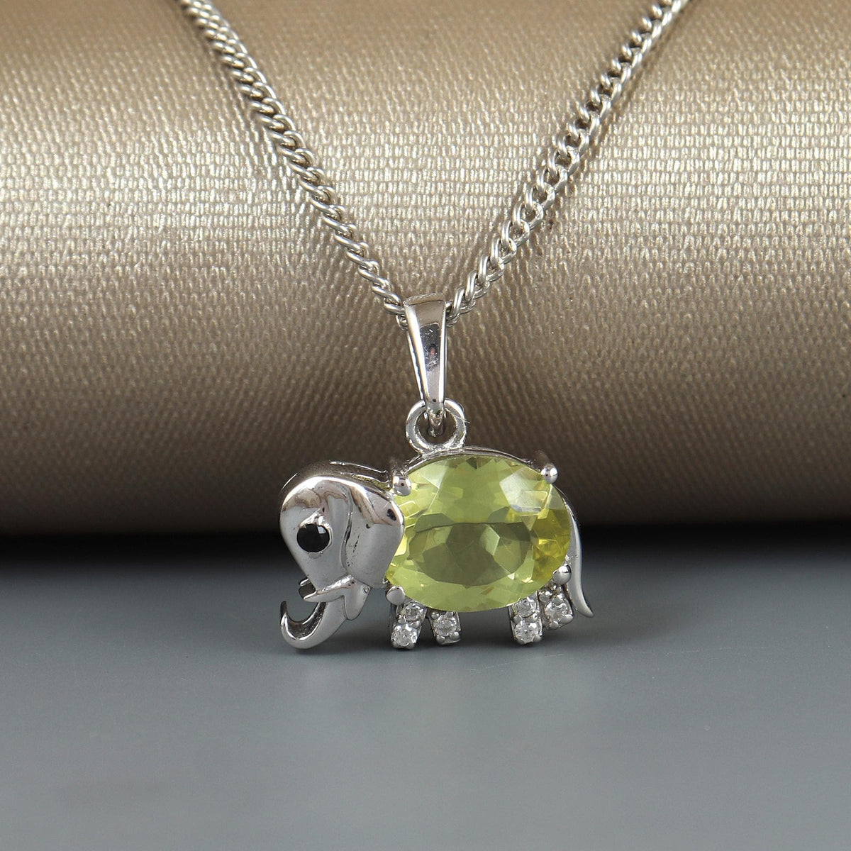 Mystic Topaz Elephant Pendant: 925 Sterling Silver Multi Gemstone Jewelry