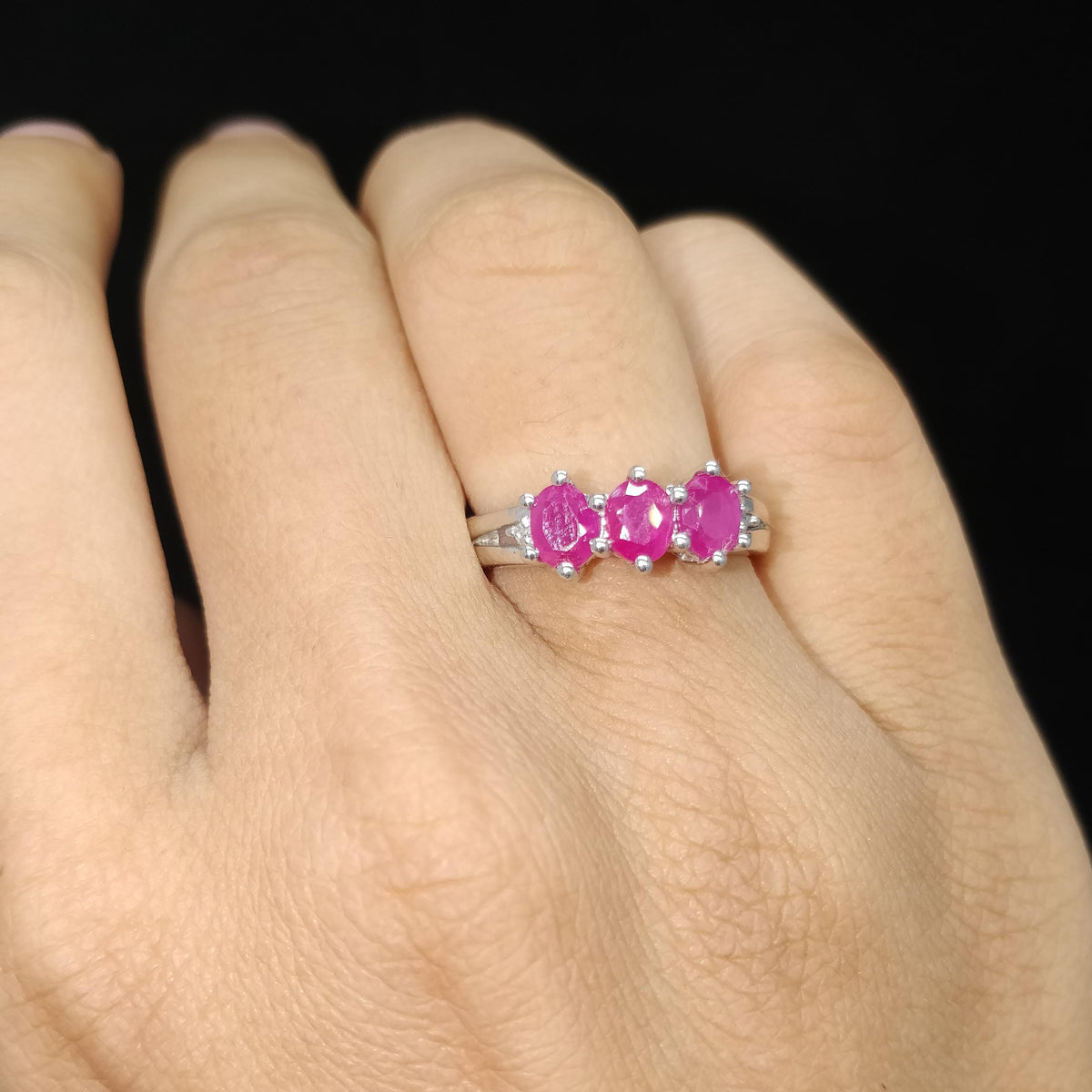 Oval Ruby Ring: Handmade 925 Sterling Silver July Birthstone