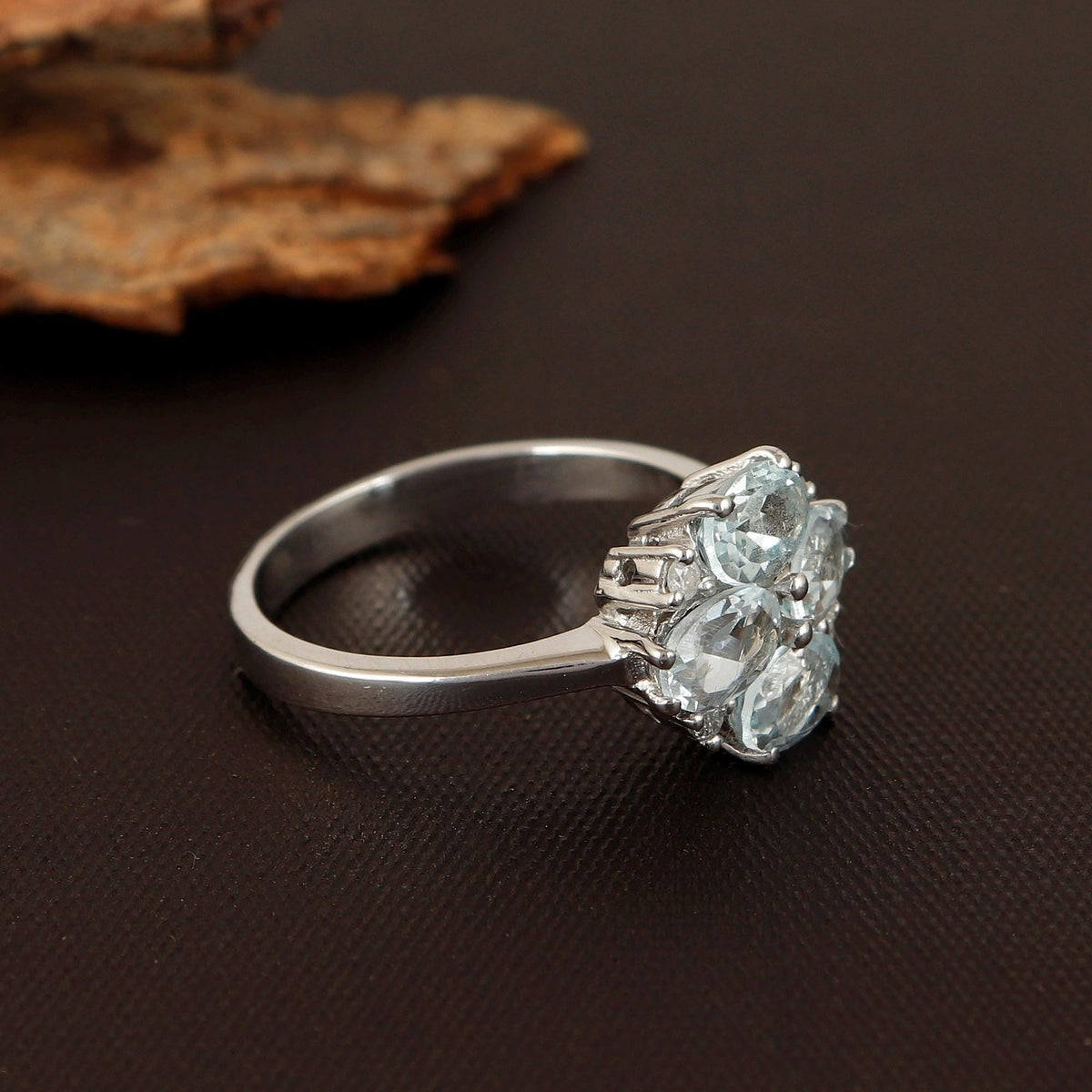 Natural Aquamarine Gemstone Ring-925 Sterling Silver Jewelry-Oval Cut Gemstone-March Birthstone Ring-Aquamarine Jewelry-Gift for Engagement