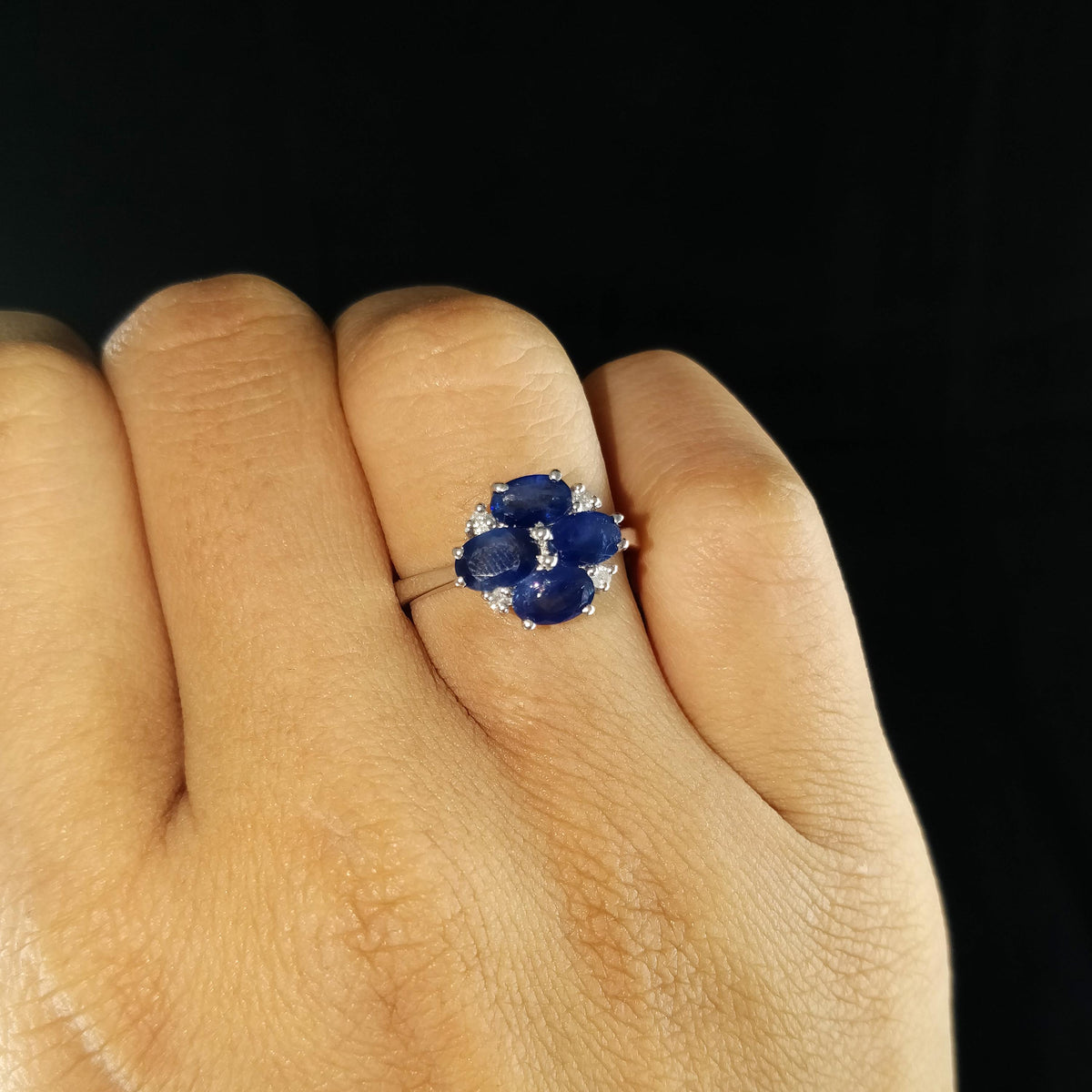 Natural Blue Sapphire Ring-925 Sterling Silver-Oval Gemstone-September Birthstone Jewelry-Blue Sapphire Jewelry-Gift for Anniversary