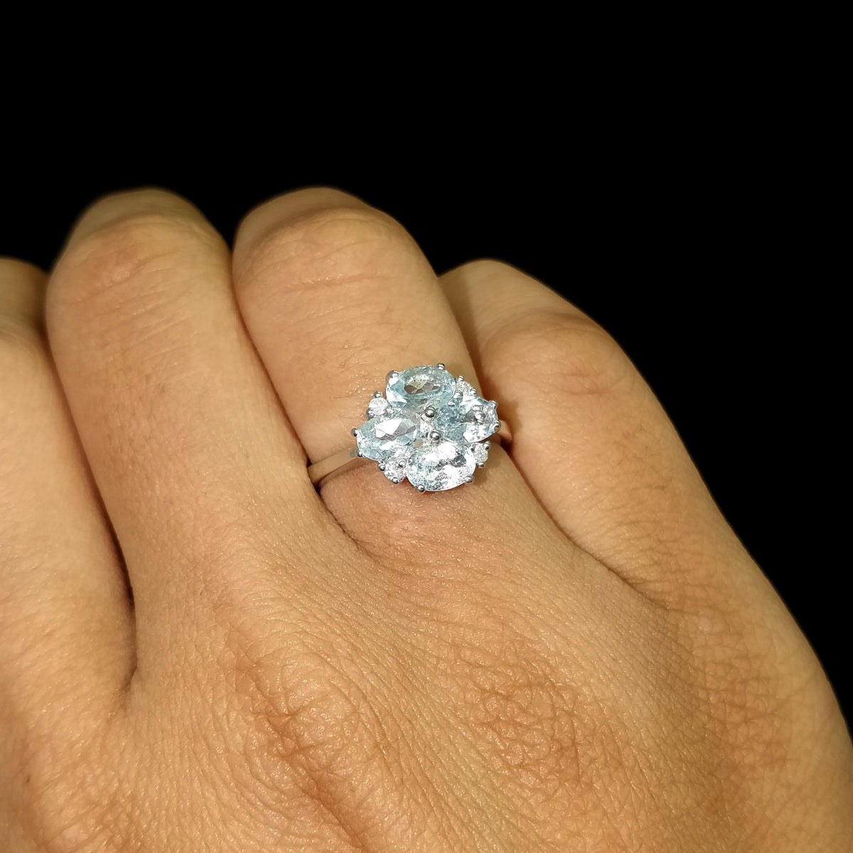 Natural Aquamarine Gemstone Ring-925 Sterling Silver Jewelry-Oval Cut Gemstone-March Birthstone Ring-Aquamarine Jewelry-Gift for Engagement