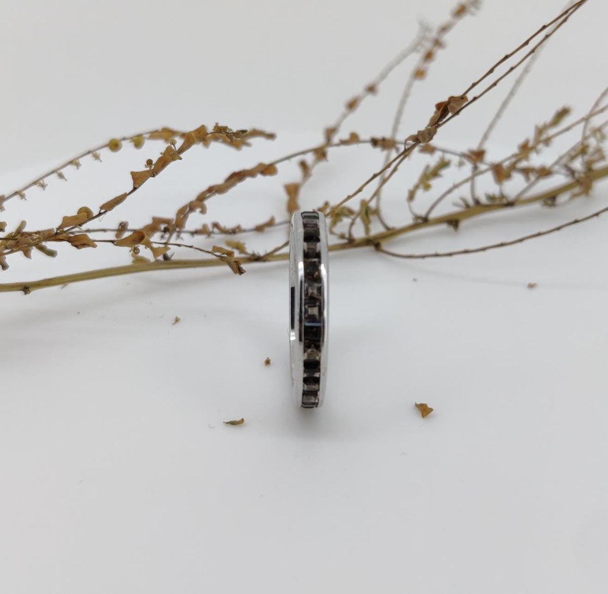 Sterling Silver Smoky Quartz Eternity Band Ring: November Birthstone