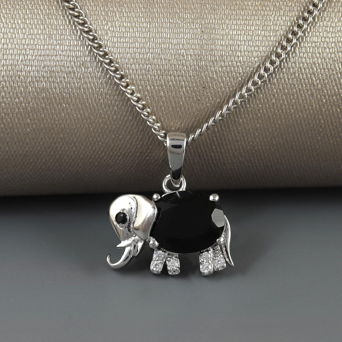Mystic Topaz Elephant Pendant: 925 Sterling Silver Multi Gemstone Jewelry
