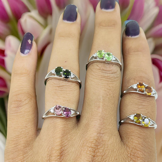 Natural Tourmaline Ring: 925 Sterling Silver Oval Gemstone Handmade
