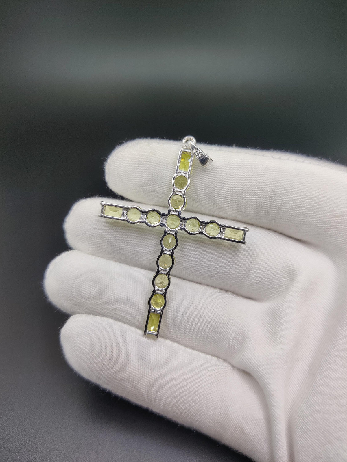 Lemon Topaz Sterling Silver Cross Pendant - November Birthstone