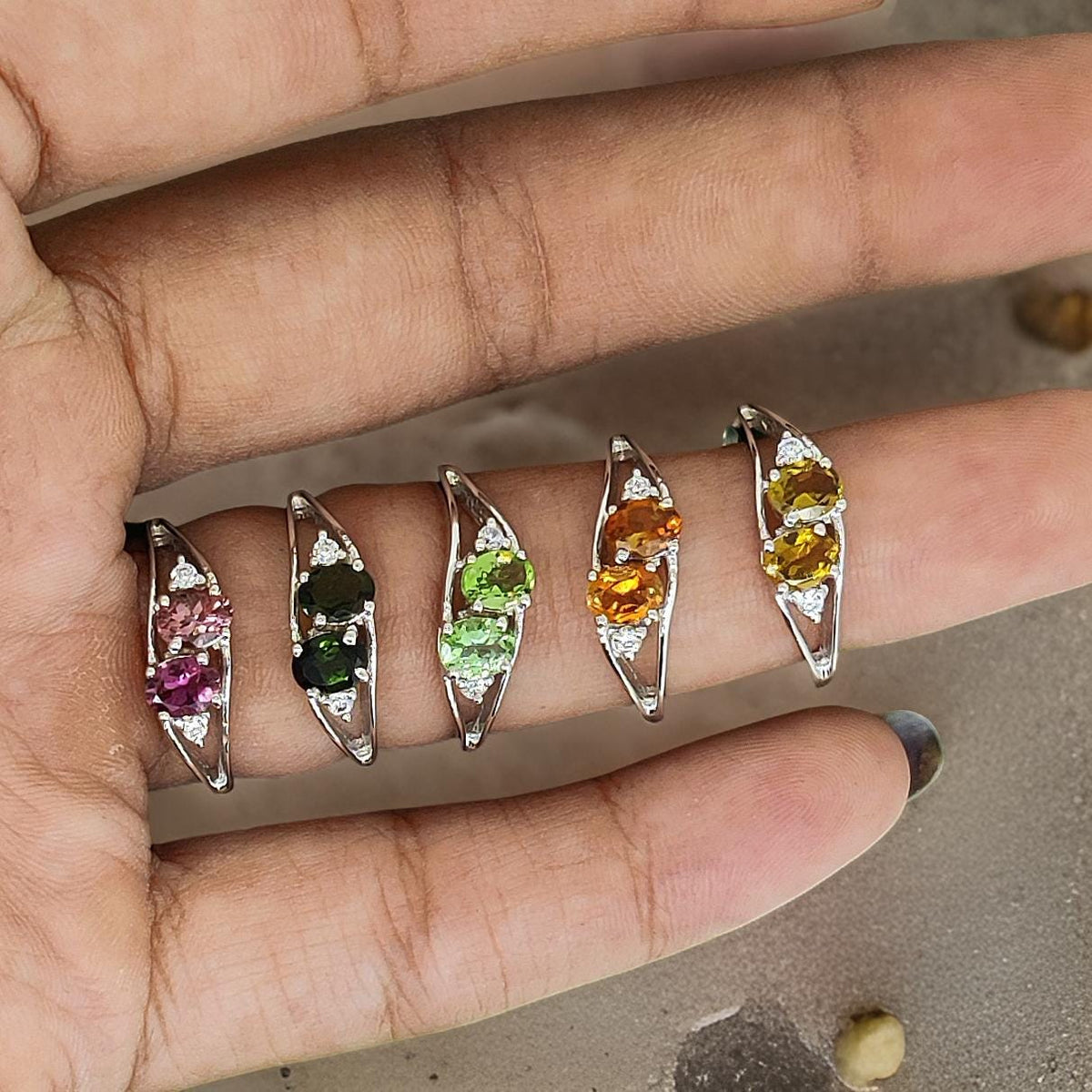 Natural Tourmaline Ring: 925 Sterling Silver Oval Gemstone Handmade