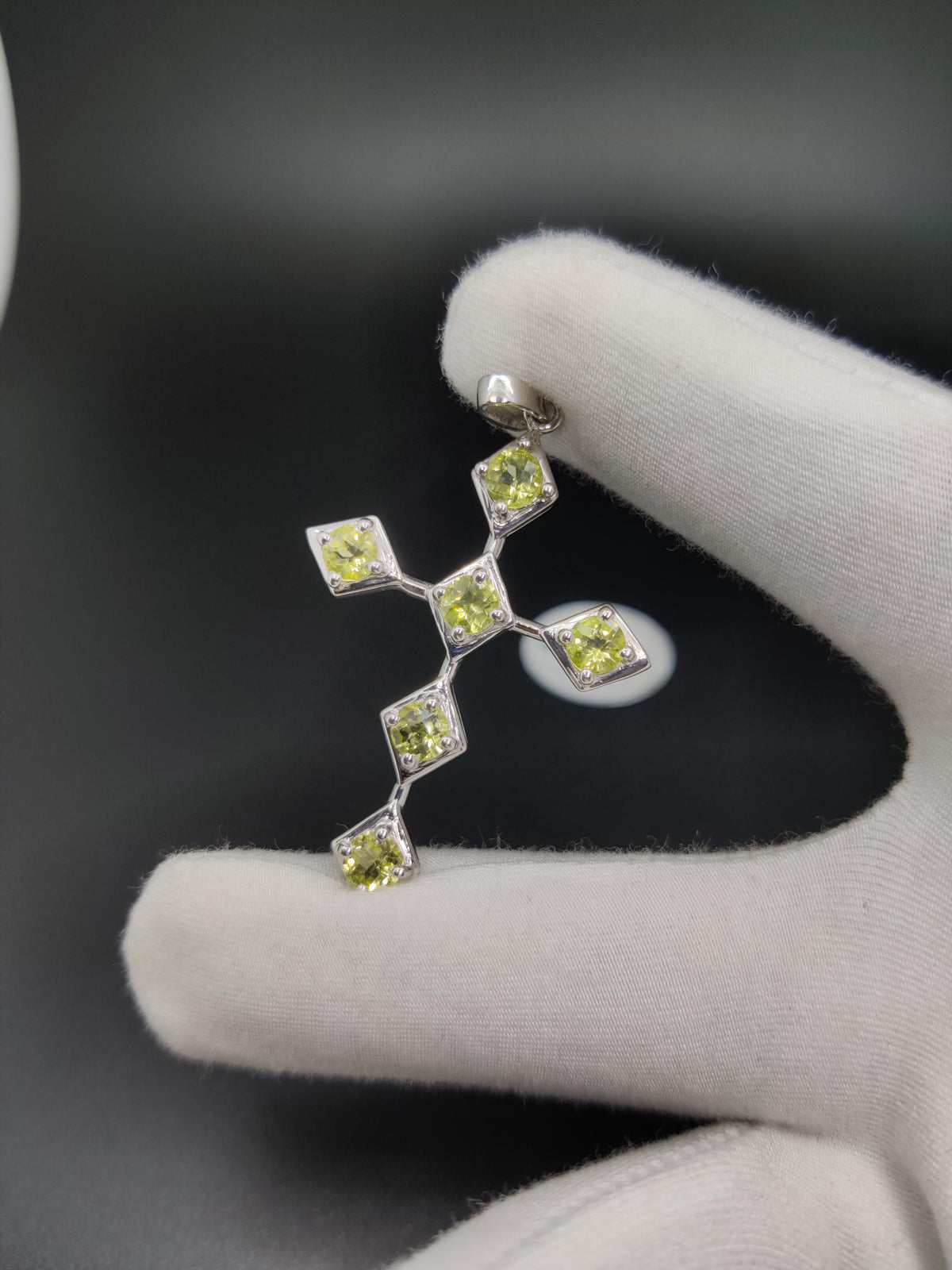 Lemon Topaz Sterling Silver Cross Pendant Necklace - November Birthstone