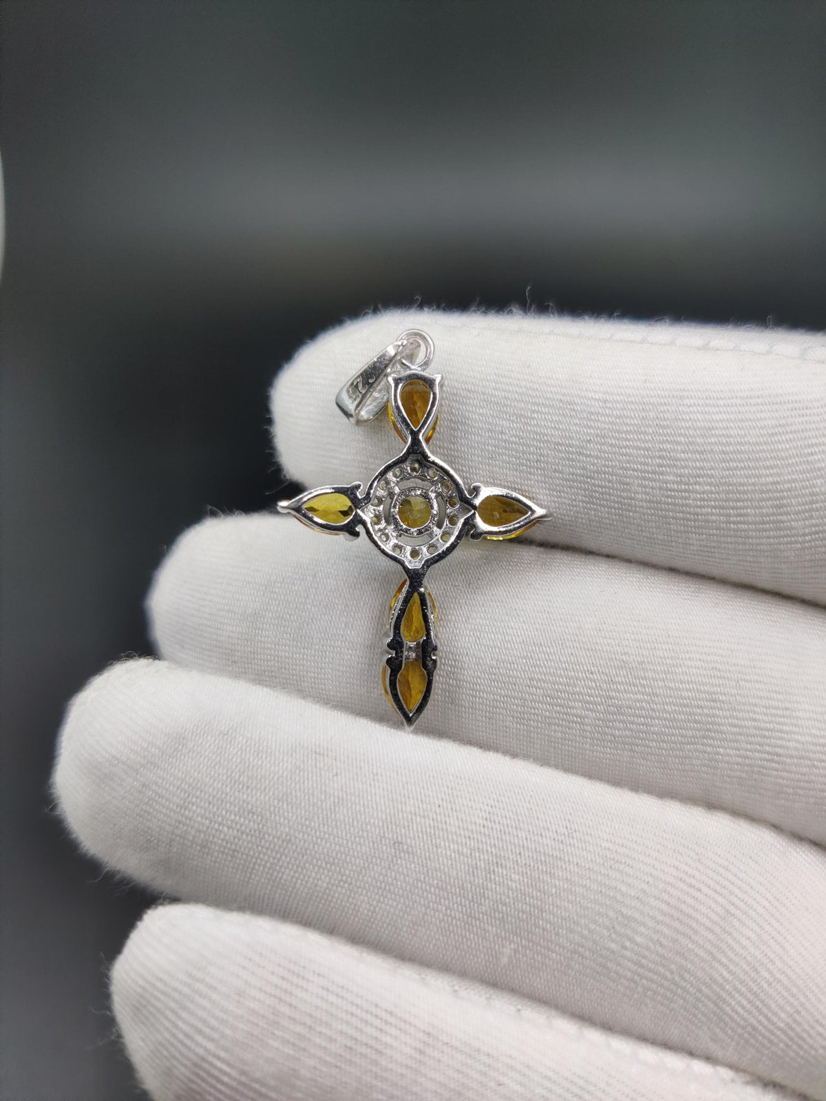Natural Citrine Pendant-925 Sterling Silver-Gemstone Cluster Pendant-November Birthstone Jewelry-Minimalist Gemstone Pendant-Women's Jewelry