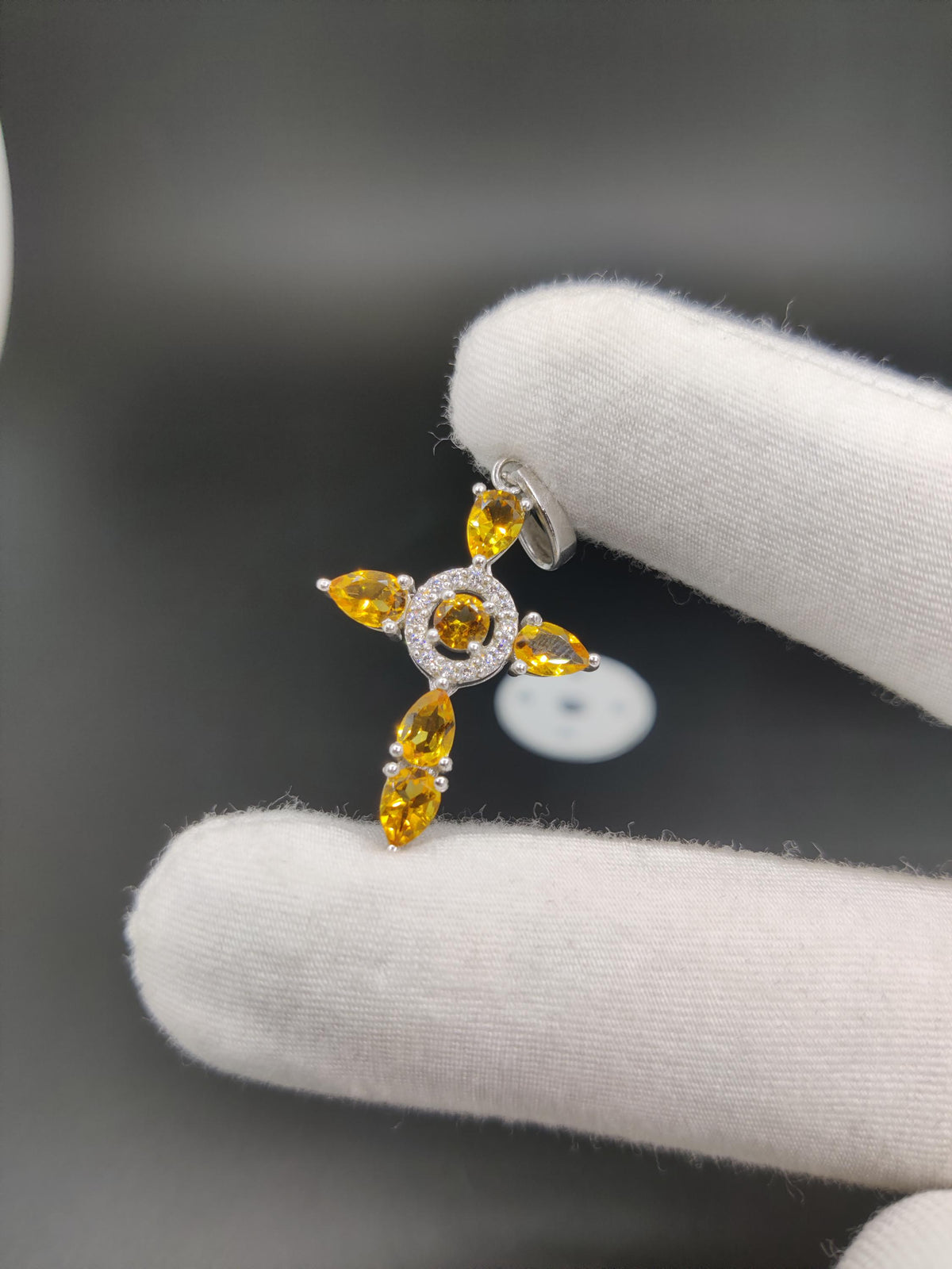 Natural Citrine Pendant-925 Sterling Silver-Gemstone Cluster Pendant-November Birthstone Jewelry-Minimalist Gemstone Pendant-Women's Jewelry