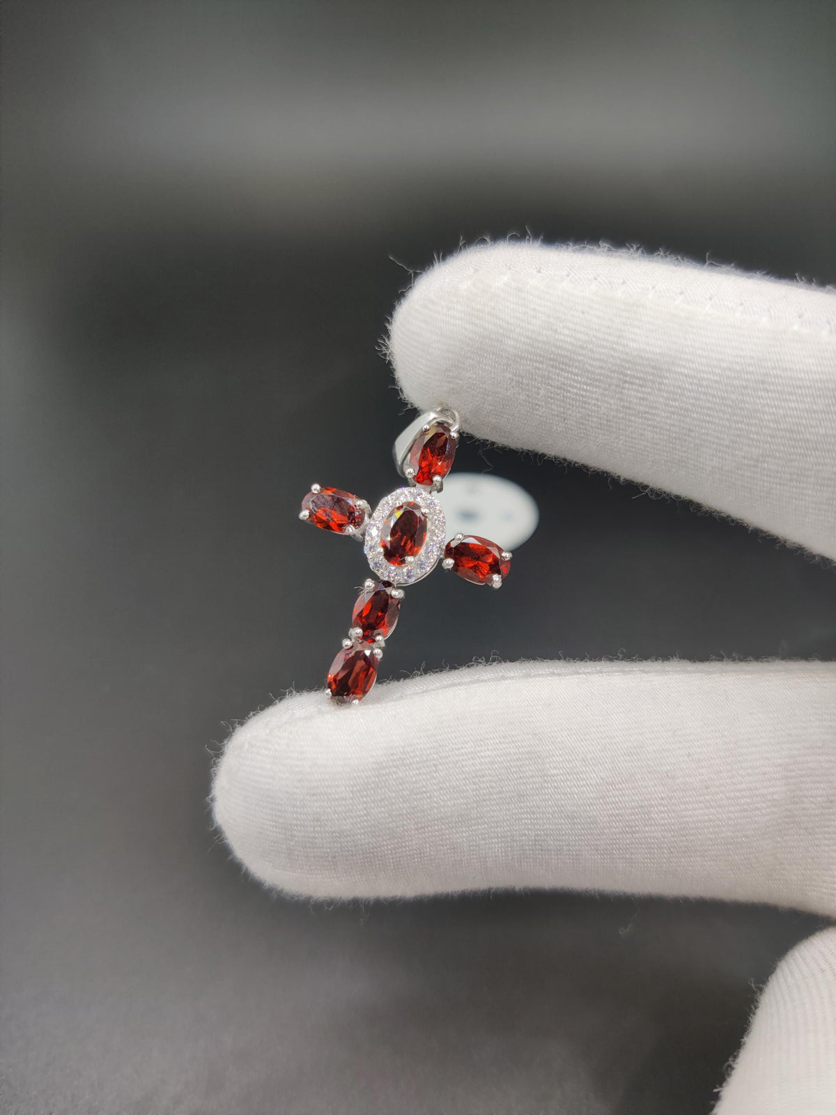 Sterling Silver Garnet Holy Cross Pendant, January Birthstone