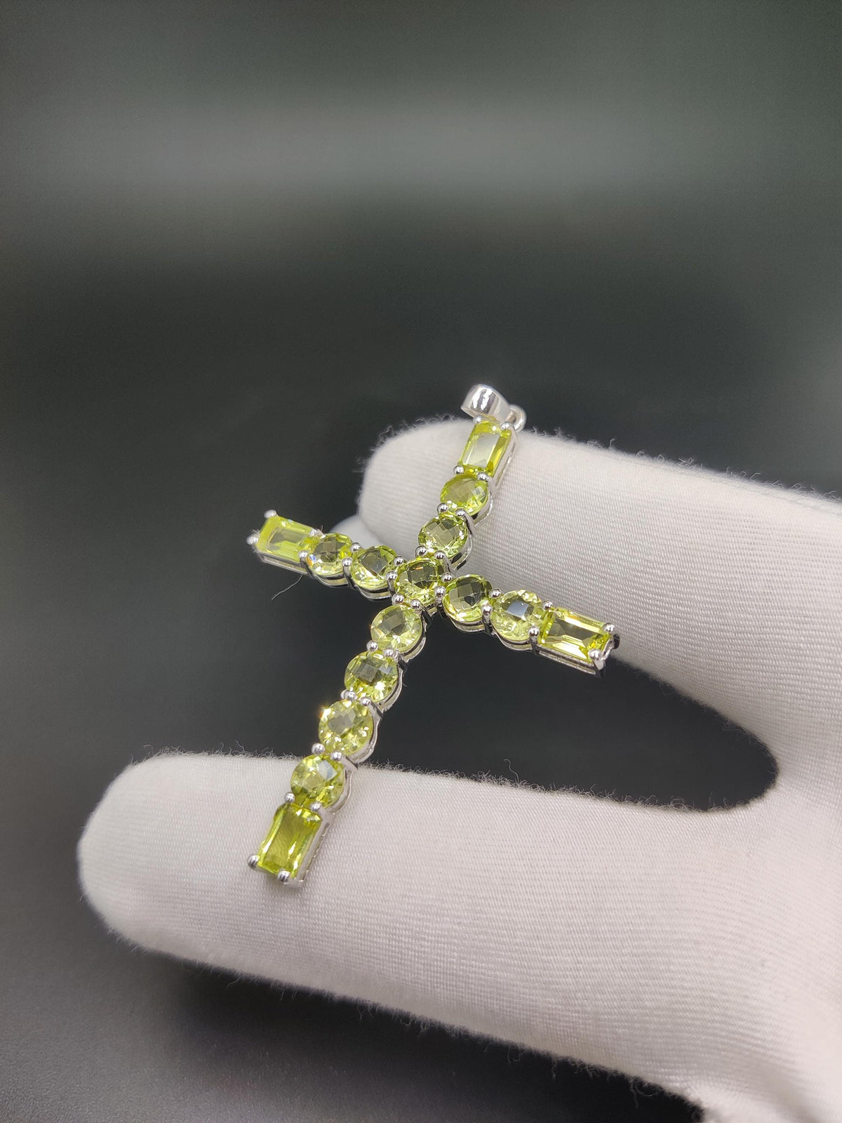 Lemon Topaz Sterling Silver Cross Pendant - November Birthstone