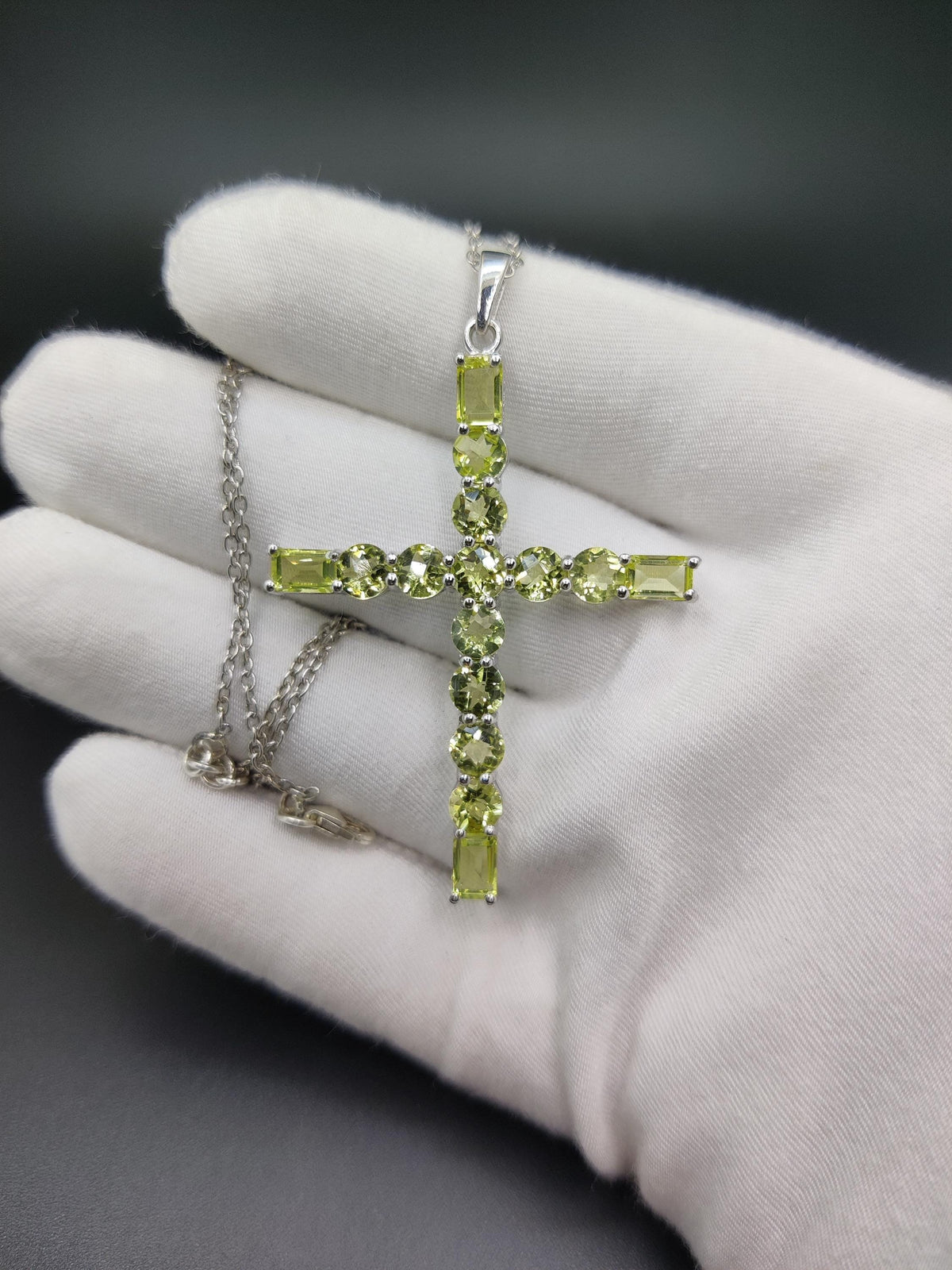Lemon Topaz Sterling Silver Cross Pendant - November Birthstone