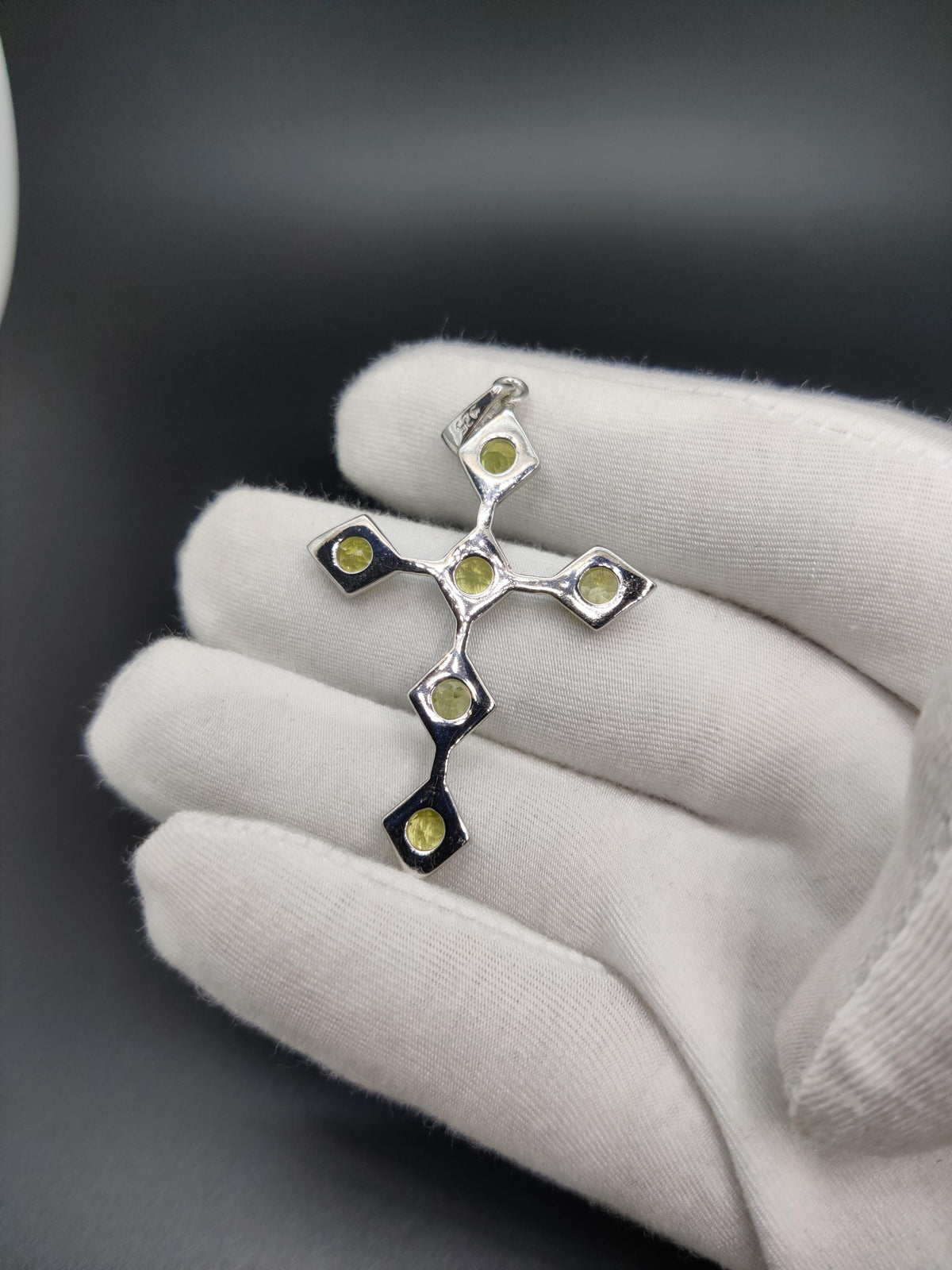 Lemon Topaz Sterling Silver Cross Pendant Necklace - November Birthstone