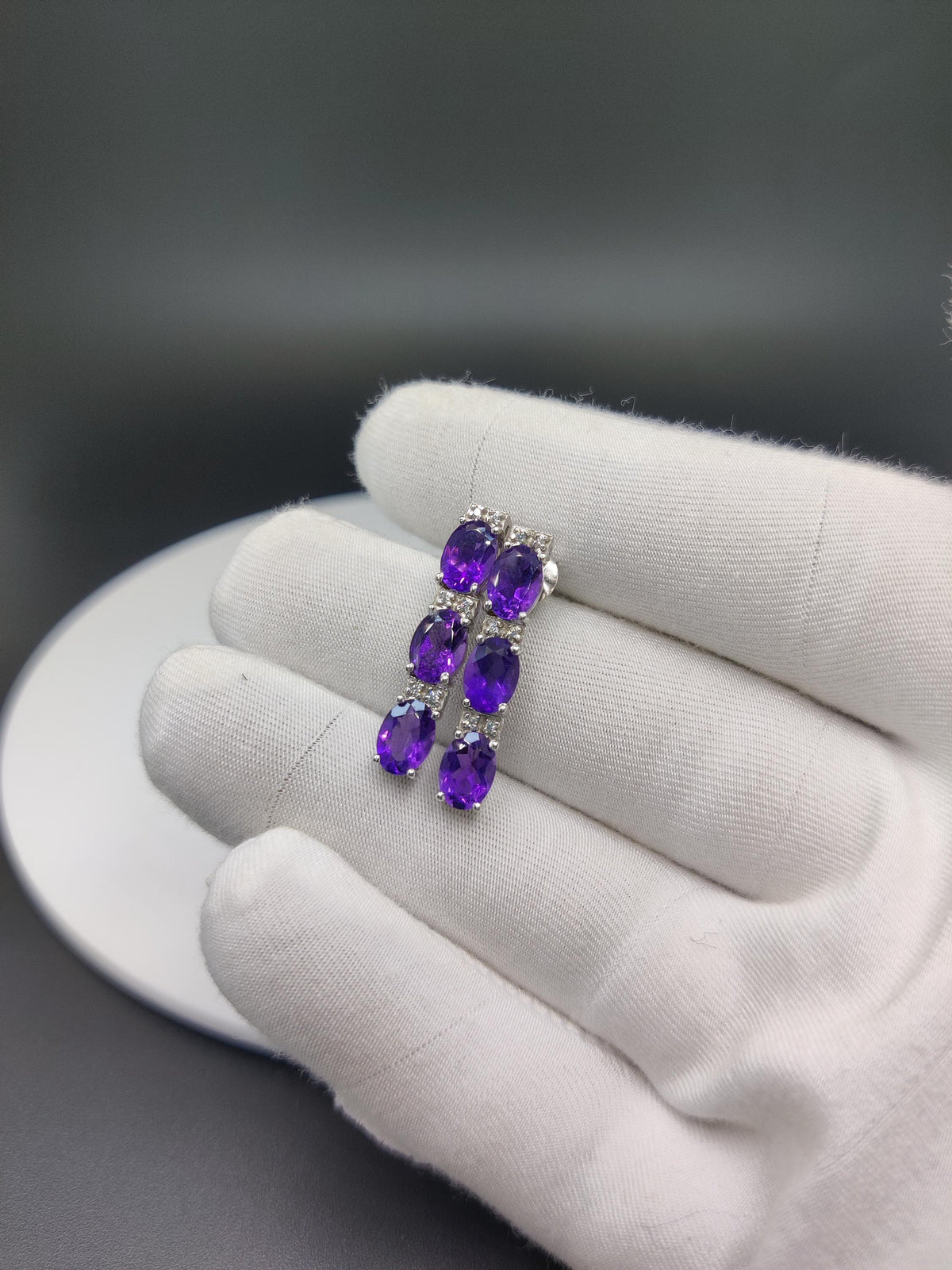 Amethyst Sterling Silver Necklace With Earring Set, Handmade Gemstone Necklace Gifts For Her