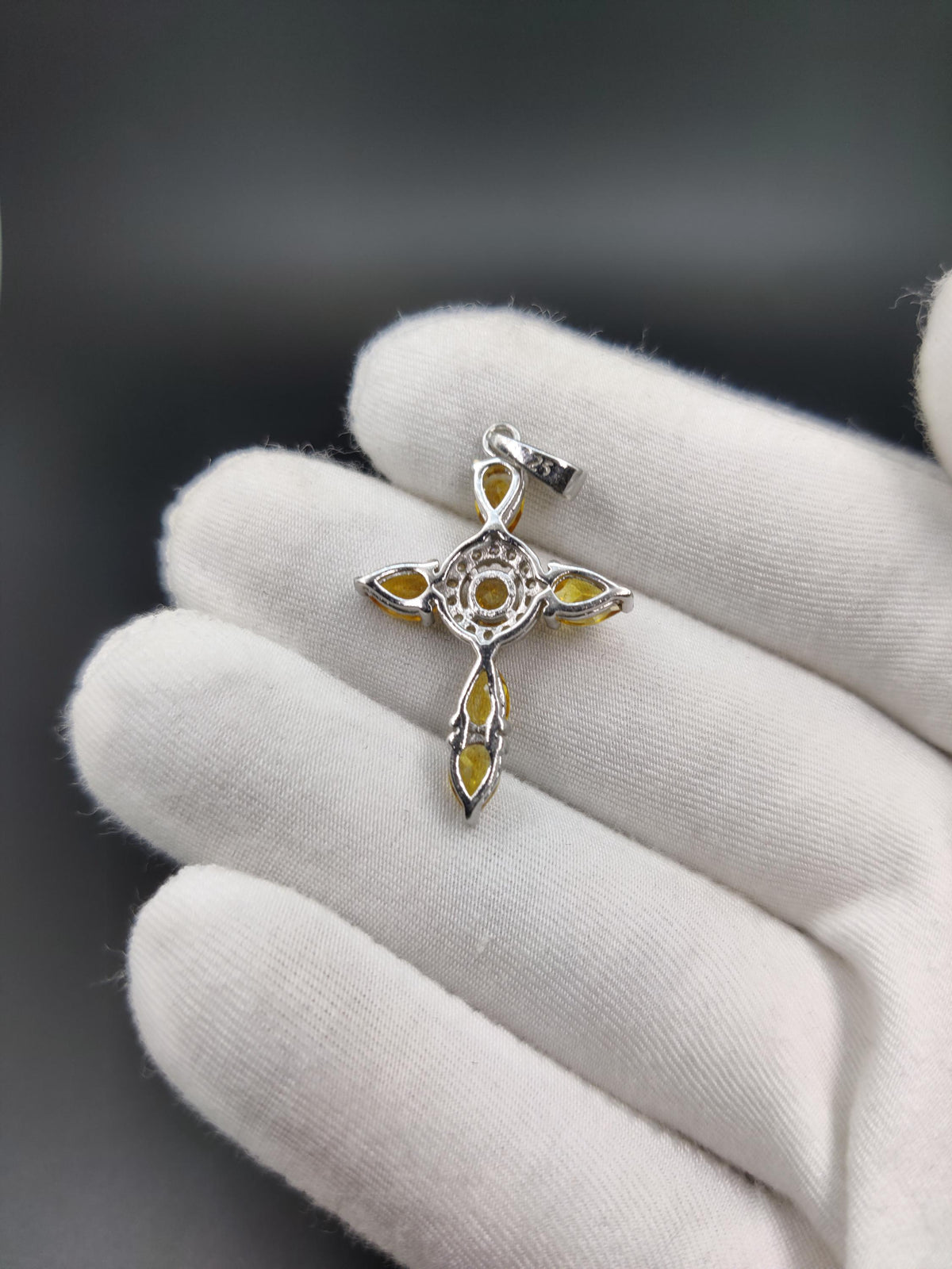 Natural Citrine Pendant-925 Sterling Silver-Gemstone Cluster Pendant-November Birthstone Jewelry-Minimalist Gemstone Pendant-Women's Jewelry