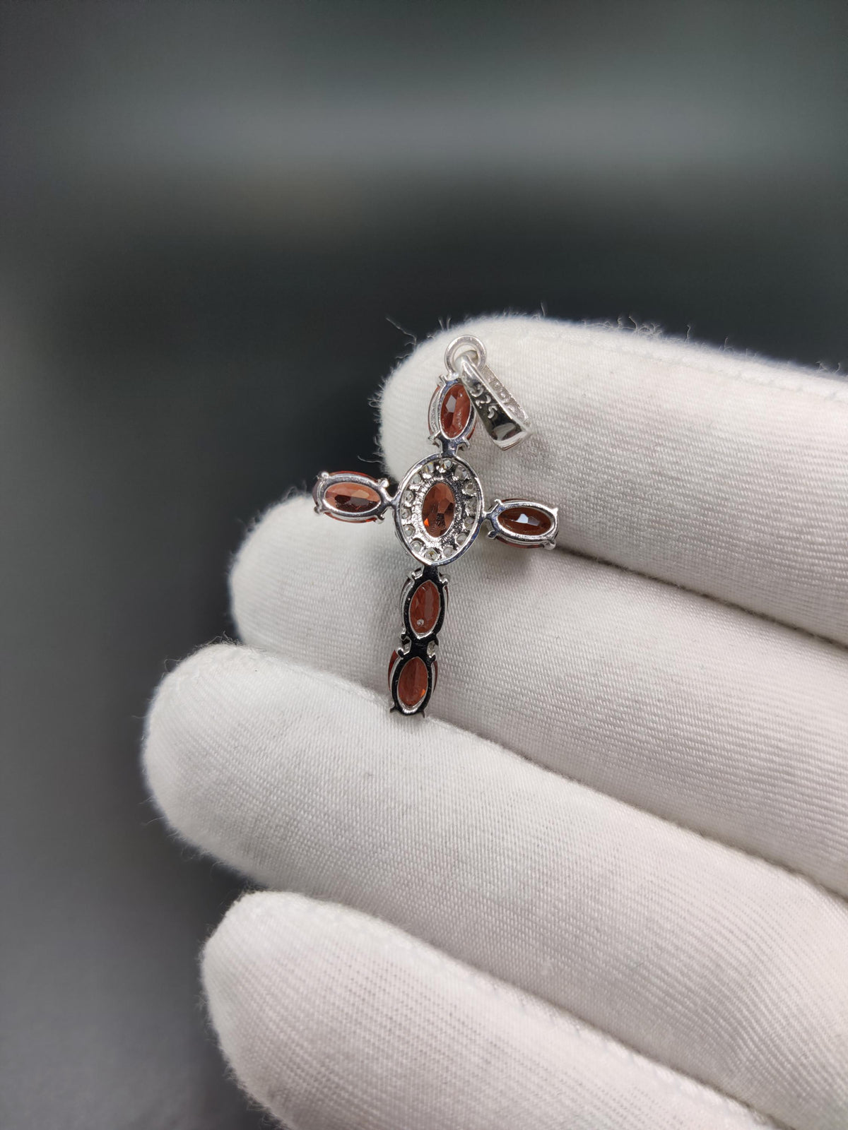 Sterling Silver Garnet Holy Cross Pendant, January Birthstone