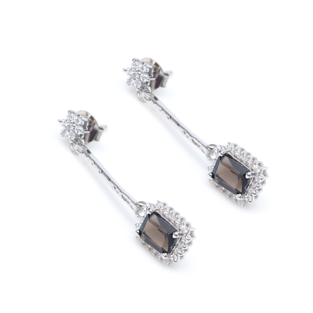 Smoky Quartz Sterling Silver Dangle Earrings: November Birthstone