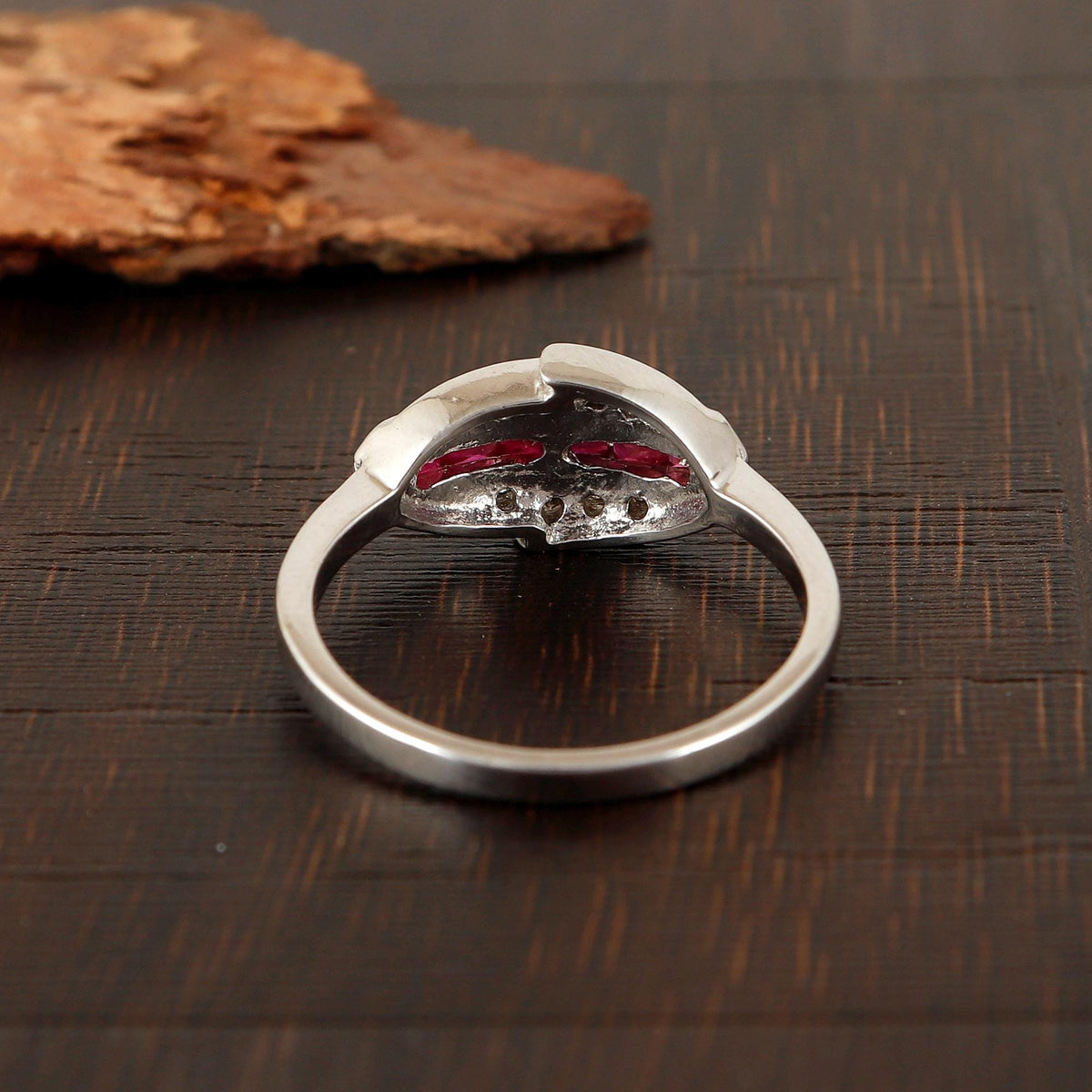Natural Ruby 925 Sterling Silver Ring: Minimalist July Birthstone