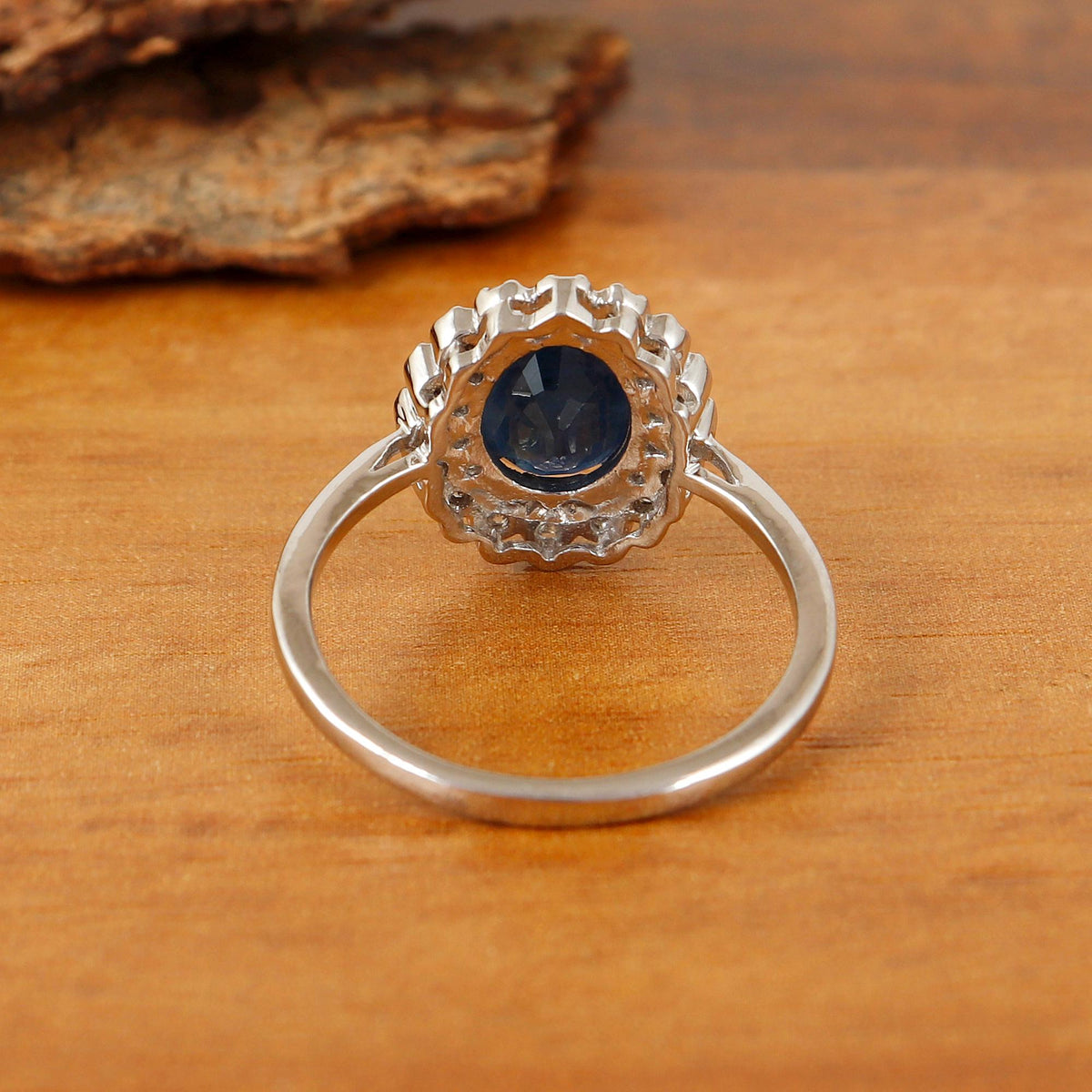 Sterling Silver Blue Sapphire Ring: Handmade Stacking Gemstone