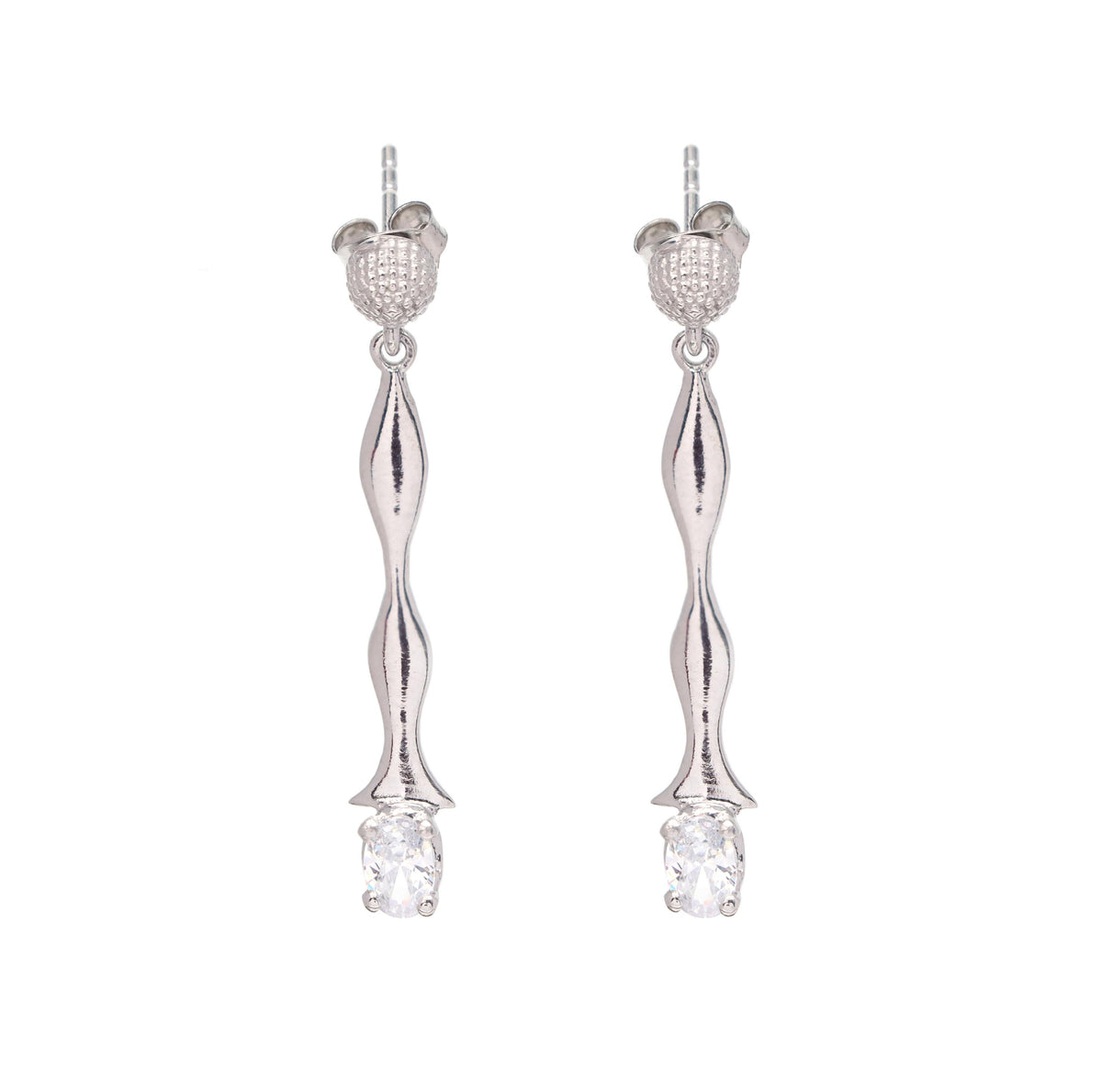 Oval Cubic Zirconia 925 Sterling Silver Earrings: Wedding Jewelry
