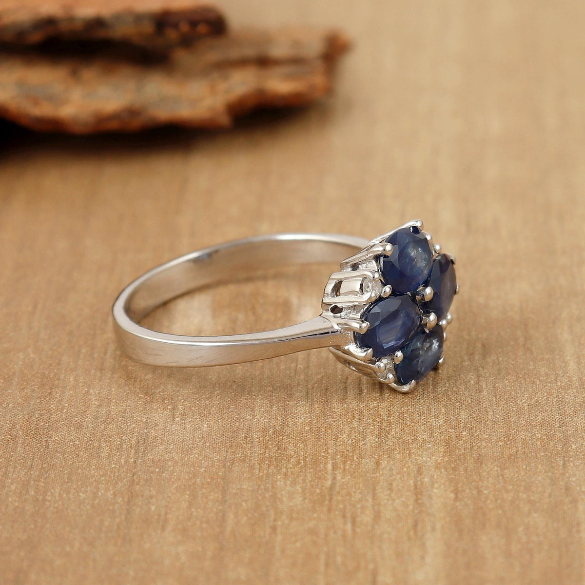 Natural Blue Sapphire Ring-925 Sterling Silver-Oval Gemstone-September Birthstone Jewelry-Blue Sapphire Jewelry-Gift for Anniversary