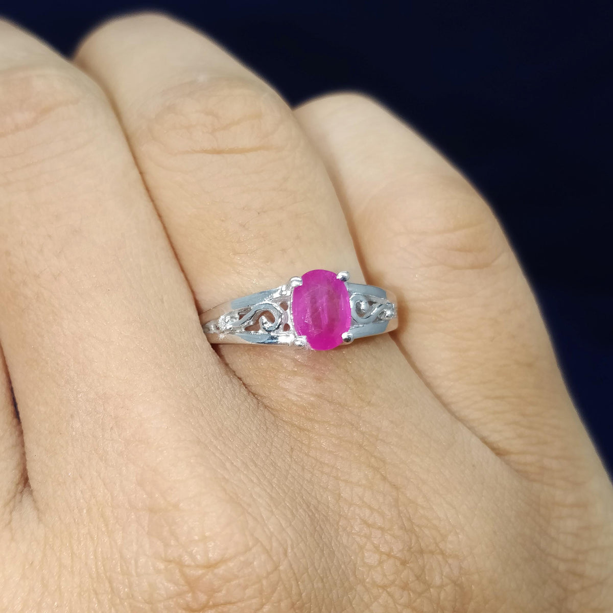 Handmade Ruby Gemstone Ring Sterling Silver July Birthstone