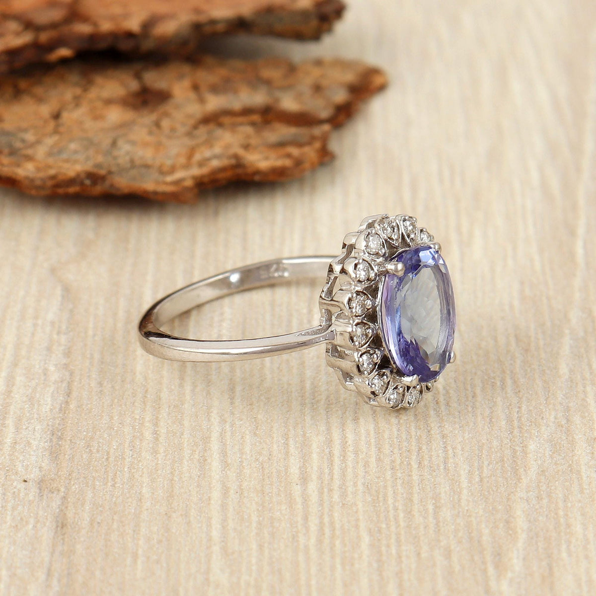 Natural Tanzanite Ring: Sterling Silver December Birthstone, Handmade