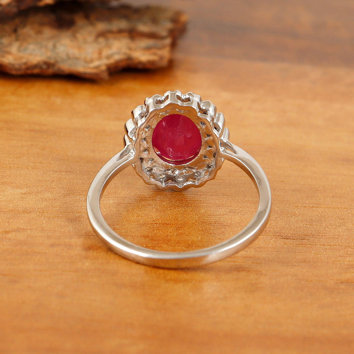 Ruby Gemstone Ring: Sterling Silver Minimalist Jewelry, July Birthstone