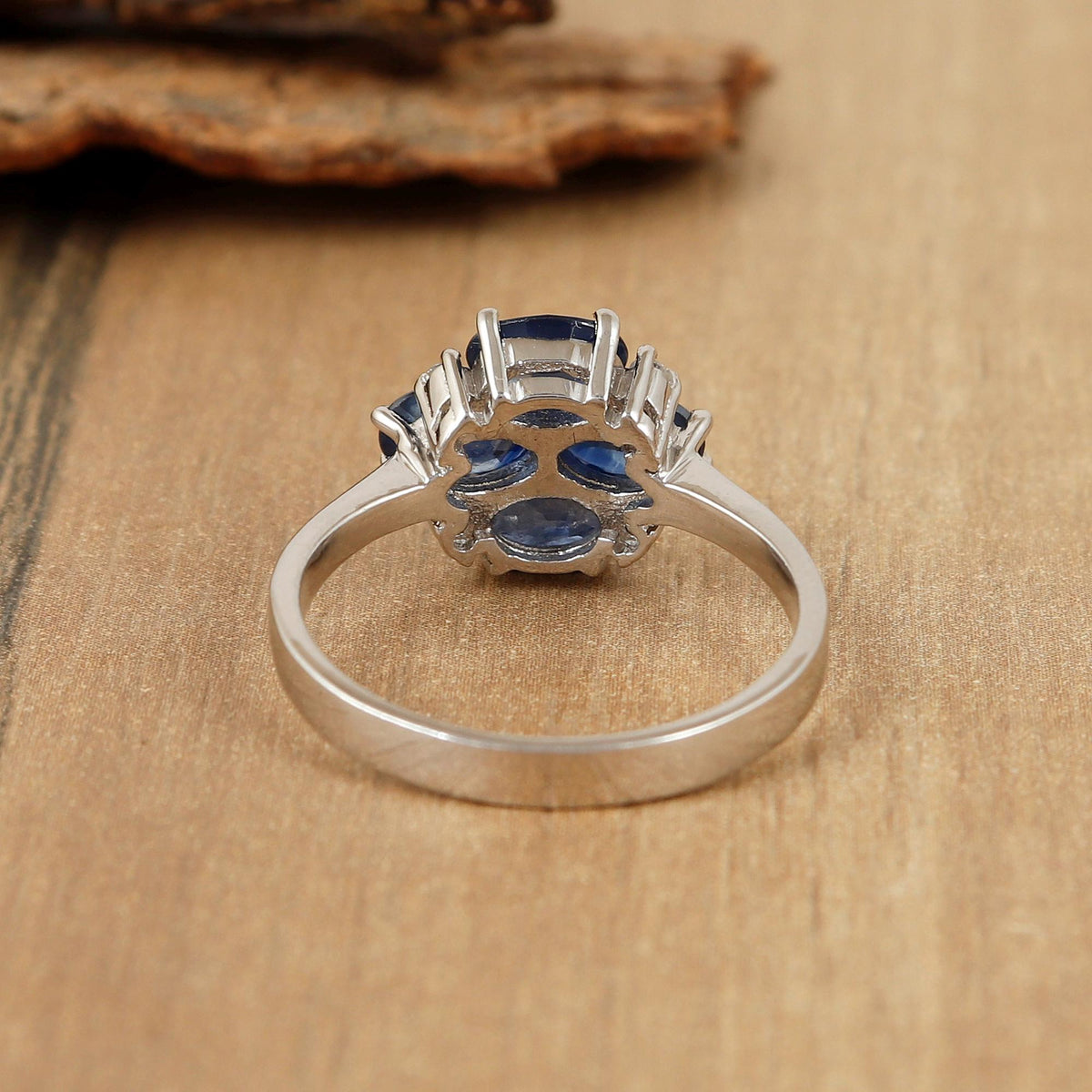 Natural Blue Sapphire Ring-925 Sterling Silver-Oval Gemstone-September Birthstone Jewelry-Blue Sapphire Jewelry-Gift for Anniversary