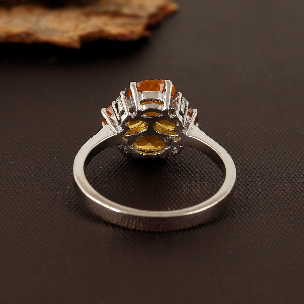 Oval Yellow Sapphire Ring: Sterling Silver September Birthstone