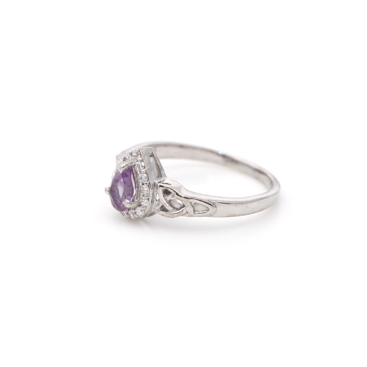 925 Sterling Silver-Amethyst Gemstone Ring- February Birthstone Ring-Promise Ring-Minimalist Amethyst Ring