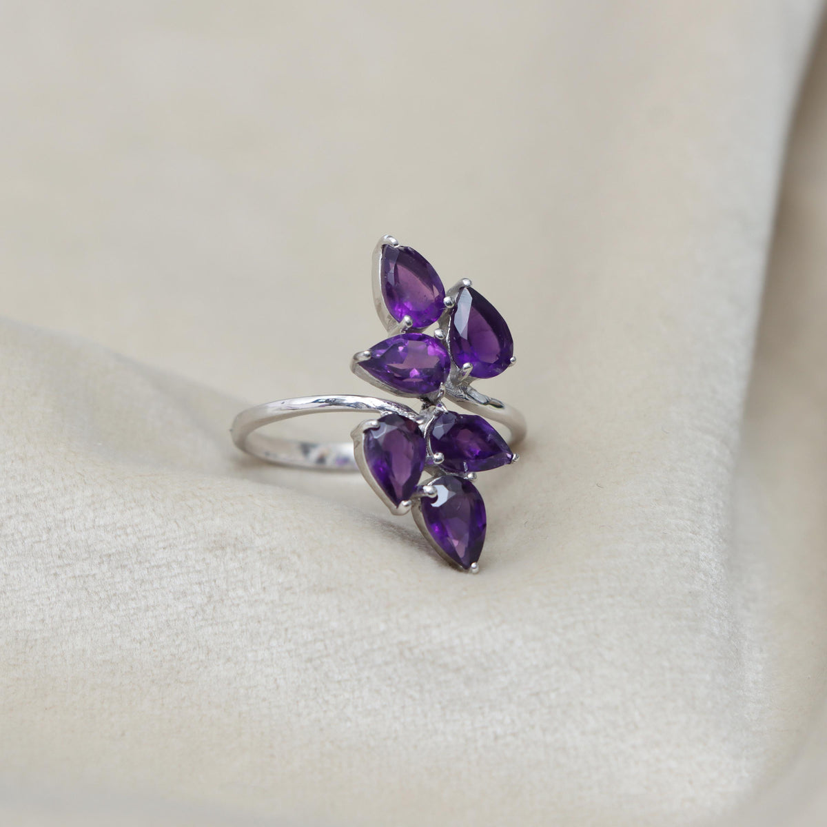 Handmade Amethyst Ring: Sterling Silver Gemstone February Birthstone