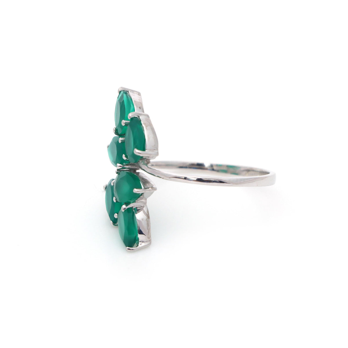 Green Onyx Ring: 925 Sterling Silver Statement Pear Cut Ring gifts
