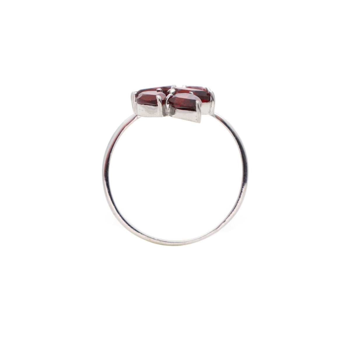 Pear Cut Garnet Ring: 925 Sterling Silver Gemstone Statement