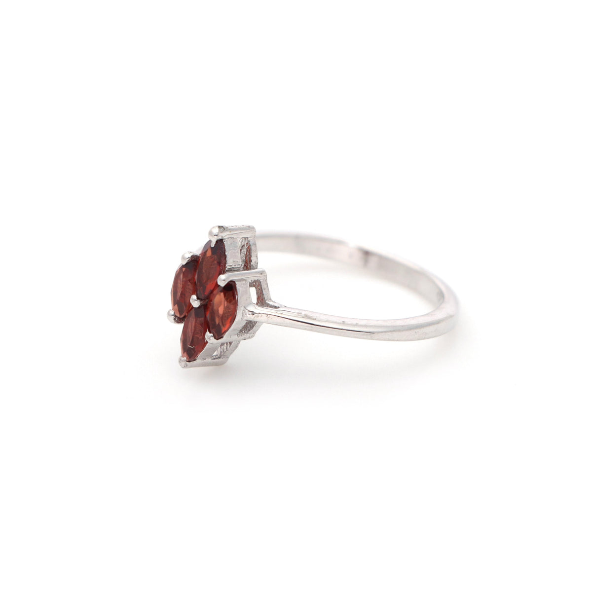 Garnet Ring Sterling Silver January Birthstone Gift for Her